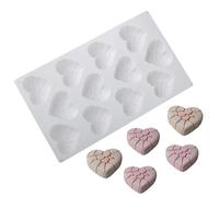 zwxqe Cupcake Mold, Cake Silicone Molds, Non Stick Baking Tools, Stylish Cracked Heart Mould, Durable Kitchen Supplies for Candy Brownie Tart Pastry Muffin Chocolate Dessert