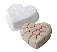 zwxqe Cupcake Mold, Cake Silicone Molds, Non Stick Baking Tools, Stylish Cracked Heart Mould, Durable Kitchen Supplies for Candy Brownie Tart Pastry Muffin Chocolate Dessert
