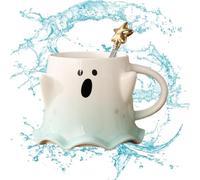zwxqe Cute Ghost Mug,460ml Spoof Porcelain Cup for Water Tea Drinks | Creative Ghost Shaped Cups, Halloween for Children, Family, Children, Couples