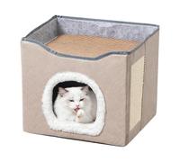 zwxqe Foldable Pet Shelter - Semi Enclosed Warm Cat House for Comfortable Lounging, Durable Felt Structure with Ventilated Interior, Sleeping Bed for Kitten Small Medium Large Porch Balcony Yard Barn