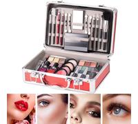 Zwxqe Multi-Functional Makeup Case | Eyeshadow Blush Eyebrow Pencil Lipstick Set | Teen Makeup Kit with Nail Polish, Complete Beginner Makeup Set, Beginner Makeup Set for Teens