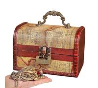 zwxqe Petite Chest Container Miniature Trunk Box Compact Storage Chest Small Treasure Box Tiny Chest Organizer Box Chest Little Chest Case Diminutive Chest Container Small Wooden Chest