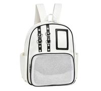 zwxqe PU Backpack | Cute Organizer Pouch with Badge Display, Badge Display Pouch - for Work Fitness Sport Daily Travel Luggage Hiking Comic Con Outdoor, White on Black, Se référer au descriptif, Refer