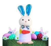 zwxqe Rabbit Stuffed Animal - with LED Lights Soft Easter Bunny Figurines | Holiday Small Rabbit Plush Toys,for Kids Adults Bedroom Living Room Shelf Couch Office Travel Car Birthday