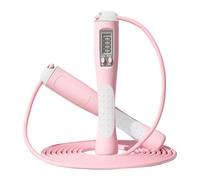 zwxqe Skipping Ropes for Adults, Fitness Equipment, Adjustable Handles Silicone Workout Exercise, Portable Home Gym Accessories, 9.19ft Skipping Rope with Counter for Training, Pink