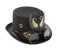 zwxqe Steampunk Costume Hat | Steam Powered Top Hat | Steampunk Wedding Top Hat, Cosplay Steampunk Hat, Victorian Steampunk Headwear, Custom Steampunk Hat Design, Antique Top Hat for Men