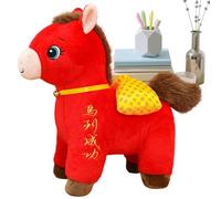 zwxqe Stuffed Animal Horse - Adorable Year of the Horse Mascot, Soft Ornament Doll, Plush Design with Fine Stitching, Decorative Toy for New Year, Spring Festival, and Family Celebration Display