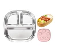 zwxqe Toddler Plates - Divided Toddler Plates with Suction,Reusable Dishwasher Safe Eating Utensils for Kids Preschooler Kindergarten School Outdoor Travel Home Picnic
