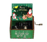 zwxqe Vintage Christmas Music Box | Classical Hand-Cranked Carved Wood Musical Box - Vintage Music for Boy Girl Family Friend Lover, Suitable for Birthday Christmas Thanksgiving