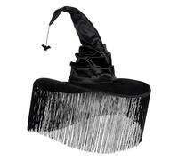 zwxqe Witch Hat Halloween Costume Wide Brim Fringe Fringe