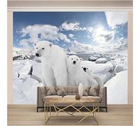 ZWYHYP 3D Mural Wallpaper Polar Bear Photo Background Childrens Room 3D Wallpaper Paste Living Room The Wall for Bedroom Mural 150cm×105cm