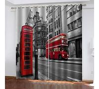 ZWYHYP Blackout Curtains Super Soft City Street W117cm (46") x D183cm (72") x 2 For Kids Bedroom Energy Saving Curtain Solid Durable Polyester Blocking Eyelet Treatment Sets For Nursery 2 Panels