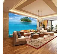ZWYHYP Photo Wallpaper Living Room Island 3D Photo Wallpaper Mural Non-Woven 3D Wallpaper Paste Living Room The Wall for Bedroom Mural Border 350cm×250cm