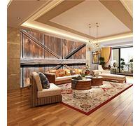 ZWYHYP Photo Wallpaper Living Room Wooden Doors 3D Photo Wallpaper Mural Non-Woven 3D Wallpaper Paste Living Room The Wall for Bedroom Mural Border 350cm×256cm