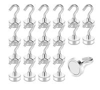 ZWYYTHC 20Pcs Magnetic Hooks Heavy Duty, 25Lb/11kg Strong Heavy Duty Cruise Magnet S-Hooks for Classroom, Fridge, Hanging, Cabins, Grill, Kitchen, Garage and Workplace etc, Screw in Hook Silver