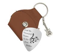 ZWYYW Stainless Steel Engraving Guitar Pick, Singer Quotes 'just Be Yourself There Is No One Better' Guitar Pick Gift for Friend Fans Musician Guitar Player Birthday Gifts