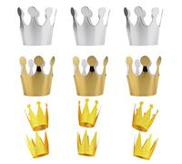 ZWZNBL 12pcs Crown Decorative Hats,Prince Princess Crowns,Gold and Silver Paper Crowns,Adjustable King Crown Party Hats for Golden Jubilee Party,Birthday,Celebration
