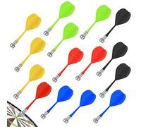 ZWZNBL 15 Pack Magnetic Darts Replacement for Indoor Dartboard, 5 Mixed Colors (Green, Red, Yellow, Blue, Black)