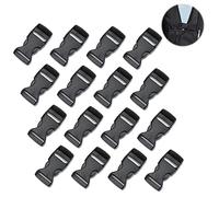 ZWZNBL 16pcs 20mm Black Plastic Replacement Buckles, Multi-Function, Suitable for Clothing, Belts, Backpacks