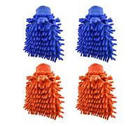 ZWZNBL 4Pcs Microfiber Mitt for Car,Good Absorbency, Removes Dust Gloves, Can Use For Car Cleaning and Polishing, Soft, Machine Washable