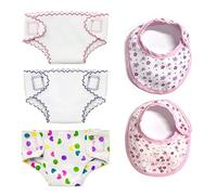 ZWZNBL 5 Pack Doll Accessories Diaper Baby Doll Nappies Bib Set Baby Doll Feeding Set for 14-18 Inch Doll Can Withstand Multiple Washing, Reusable For Multiple Uses