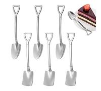 ZWZNBL 6 Pcs Stainless Steel Shovel Spoon Coffee Stirring Shovel Shaped Dessert Spoon Sugar Stirring Spoon for Kitchen Tea Parties,ZWZNBL1