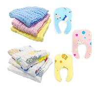 ZWZNBL 6-Piece Baby Squares Plus 3 Bibs, Multipurpose Muslin Squares, Soft Cotton Antibacterial Burp Cloths