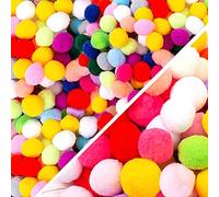 ZWZNBL 600PCS Pom Crafts, 8mm and 25mm Making Cheerleading Balls for Crafts Making, Hobby Supplies DIY Creative Various Mixed Color, Soft Fluffy Children's Art Mini Poms
