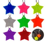 ZWZNBL 8 PCS Reflective Star, Reflector Pendant, Safety Reflectors Pendants, 5.5CM / 2.2 Inch, 8 colors, For Clothing, Backpacks, Luggage, Strollers, Wheelchairs,Cycling,Walking