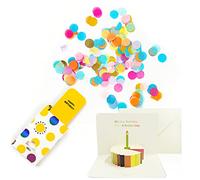ZWZNBL Exploding Confetti Birthday Card, Birthday Gift Box, Surprise Birthday Card with Simple Cake Birthday Wishes, 3D Greeting Card for Birthday Party