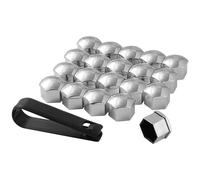 ZXAJDWNU 20Pcs Wheel Nut Cap For Toyota RAV4 XA20 RAV 4, Universal Car Lug Nut Bolt Cover Hexagonal Tire Nut Covers with Removal Tool Set Auto Accessories,B/Silver-21mm