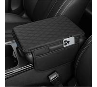 ZXAJDWNU Car Armrest Pad For VW Tiguan MK2 R Line 2016-2023, Auto Universal Leather Center Console Cushion Pad Waterproof Arm Rest Cushion Pads Cover Protector Accessories,A/Black