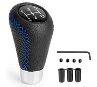 ZXAJDWNU Car Gear Shift Knob For Fiat Abarth 595 Abarth 500 Abarth 124 Spider, Universal 5 Speed Leather Gear Shift Lever Manual Shift Lever Stick with 3 Adapters 8/10/12mm Decorate Parts