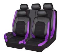 ZXAJDWNU Car Leather Seat Covers Sets For Mitsubishi Outlander PHEV 2000-2023, Full Set Front Rear Seat Protectors Breathable Comfortable Side Airbag Compatible Interior Accessories,E/Purple
