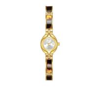 Zxarunas 2-Pack Waterproof Quartz Watch Tortoise Amber Bracelet Watch Retro Round Small Dial is a Beautiful Watch Gift for Women(Gold-White)