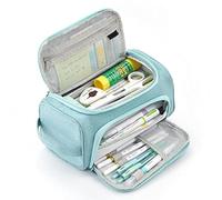 Zxarunas Big Capacity Pen Case High Large Storage PouchTravel Simple Stationery Bag School College Office Organizer for Teens Student(Blu)