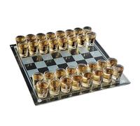 Zxarunas Board Games Drinking Shot Glass Chess Set Board Game Chessboard with Clear Shot Glass Drinking Game Sets (25 * 25cm) Chess Sets(35 * 35cm)