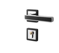 Zxarunas Door Handle with Lock Privacy Door Lever Internal Sets Entry Doors Knobs with Keys for Bedroom, Passage Door Levers(Balck,Silent Version)