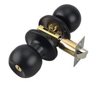 Zxarunas Exterior Door Knob with Key Lock and Deadbolt Three-bar Door Lock Integrated Locks Black 1pcs Door Levers(45-65mm)