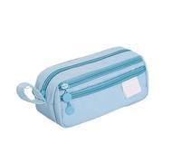 Zxarunas Pencil Case Box Large Capacity Multi-Layered Pencil Case with Handle Portable Minimalist Pen Bag, for School Office Supplies(Blu)