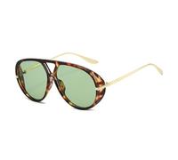 Zxarunas Retro Round Sunglasses Large-frame Thick-rimmed Frog Mirror UV Protection Suitable for Street Photography and Fashion Shows(Tortoise+Green)