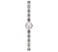 Zxarunas Vintage Quartz Watch Oval Dial Light Luxury Color Bracelet Watch Waterproof Watch a Great Gift for Women Gold/Silver(Silver)