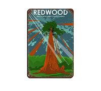 ZXBB Redwood National Park Wall Abstract Art Landscape Poster Retro Poster Metal Tin Sign Chic Art Retro Iron Painting Bar People Cave Cafe Family Garage Poster Wall Decoration 8x12inch(20x30cm)