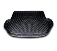 ZXBL Leather Car Boot Mat for Citroen Ds7 Ds 7 Crossback 2018-2023, Leather Car Trunk Mat Protector Guard Tray - Dog Friendly & Waterproof Accessory,A/Black