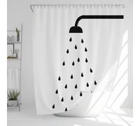 ZXBNNN Bathroom Nordic Wind Geometry Shower Curtain Shower Head Abstract Minimalist Art Polyester Fabric Shower Curtain with Hooks(183x210cm(72.05x82.68in))