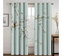 ZXBNNN Chinese Troditional Culture Bird Flower Window Curtains in Kids Bedroom Living Room Hall Treatments Kitchen Drapes Blinds 264x220cm(WxH)/132x220cm*2