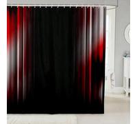 ZXBNNN Geometric Abstract Shower Curtain, Ombre Grey White Red Black Striped Shower Curtains For Bathroom, Machine Washable(180x165cm(70.87x64.96in))