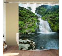 ZXBNNN Nature Rainforest Waterfall Shower Curtain, Landscape Falls Mountain Forest Stream Shower Curtains For Bathroom(70x160cm(27.56x62.99in))