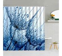 ZXBNNN Plant Dandelion Shower Curtain Water Drops Flower Fabric Bathroom Supplies Hanging Curtains Printing Home Decoration Washable 80x120cm(31.5x47.24in)