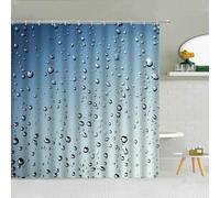 ZXBNNN Raindrops Bubble Shower Curtain Water Drop Blue Color Background Bathroom Decor Modern Creative Waterproof Curtains Set 180x195cm(70.87x76.77in)